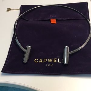 Silver Bar Collar Necklace